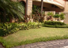 taman di depan gedung di komplek arkadia.